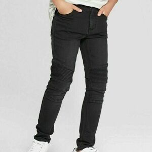 CAT & JACK Super Skinny Black Moto Jeans